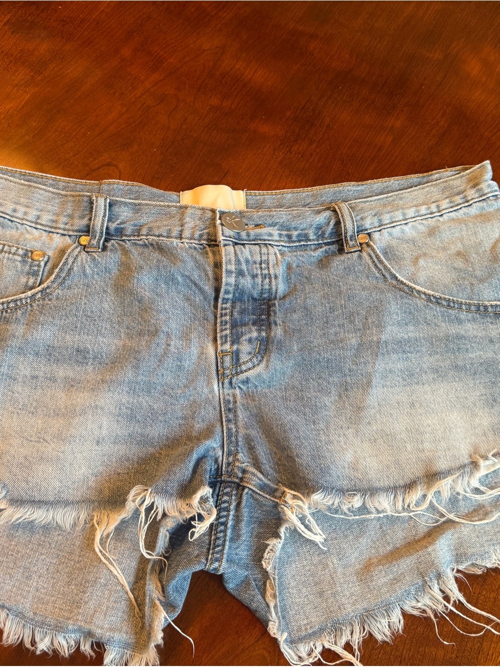 One Teaspoon Light Wash Frayed Denim Cutoff Shorts